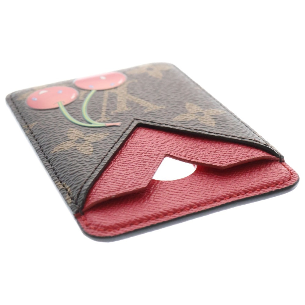 LOUIS VUITTON(ルイヴィトン) モノグラムチェリー ポルトカルトマグネット カードケース ブラウン×レッド PVC ME1245