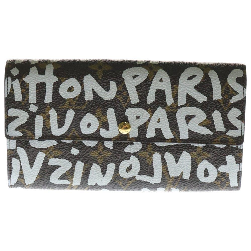 LOUIS VUITTON(ルイヴィトン) モノグラムグラフィティ ポシェットポルトモネクレディ ロングウォレット 長財布 カードケース ブラウン ゴールド金具 M92189