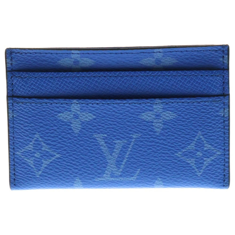 LOUIS VUITTON(ルイヴィトン) モノグラム×タイガラマ ポルト・カルト・ダブル カードケース パスケース ブルー レザー RFID M31051