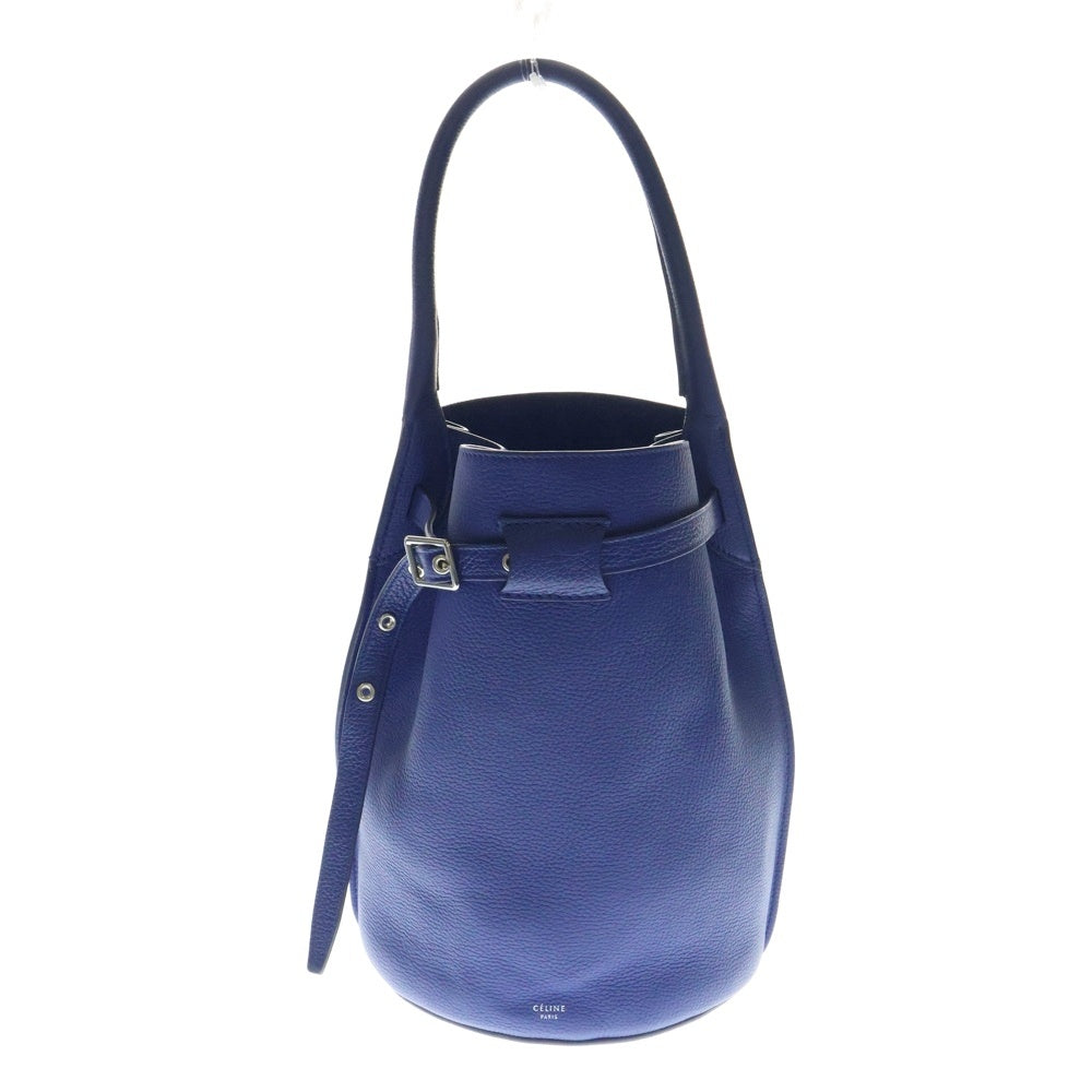CELINE(セリーヌ) ビッグバッグバケット ハンドバッグ ブルー シルバー金具 レザー