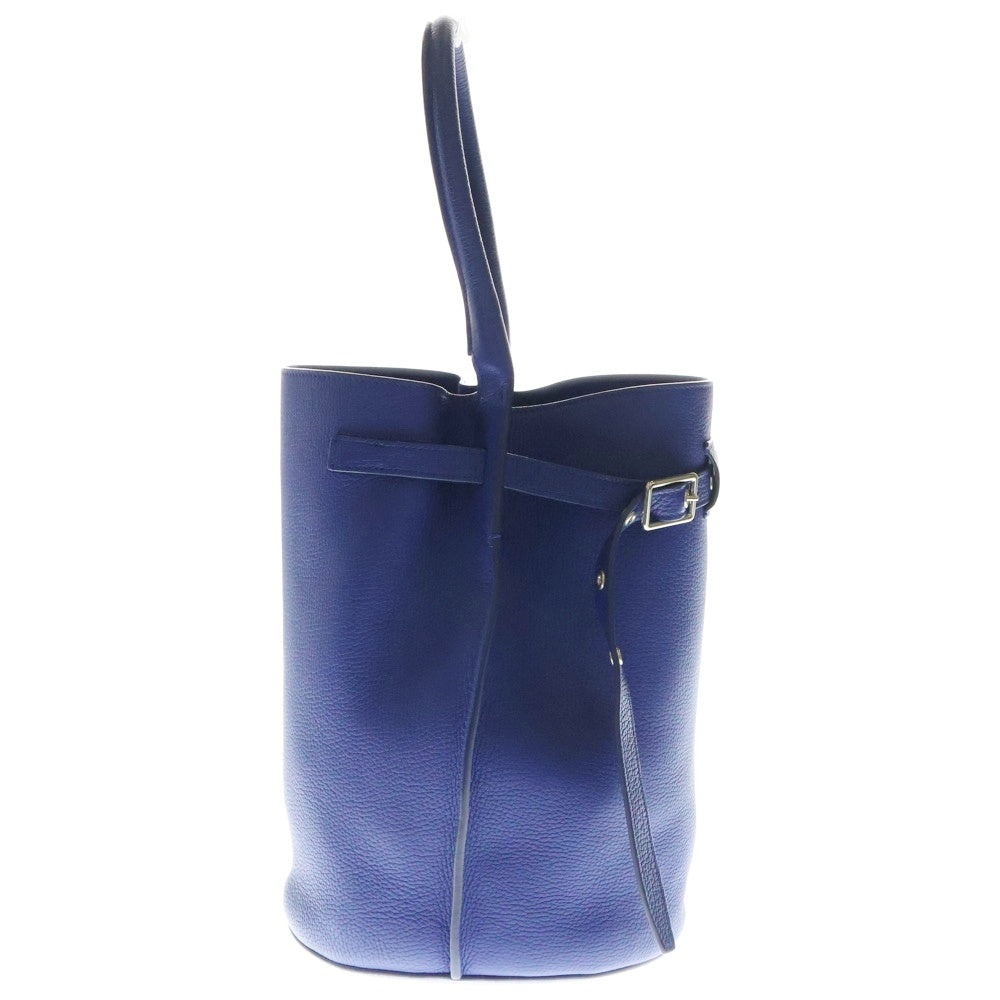 CELINE(セリーヌ) ビッグバッグバケット ハンドバッグ ブルー シルバー金具 レザー