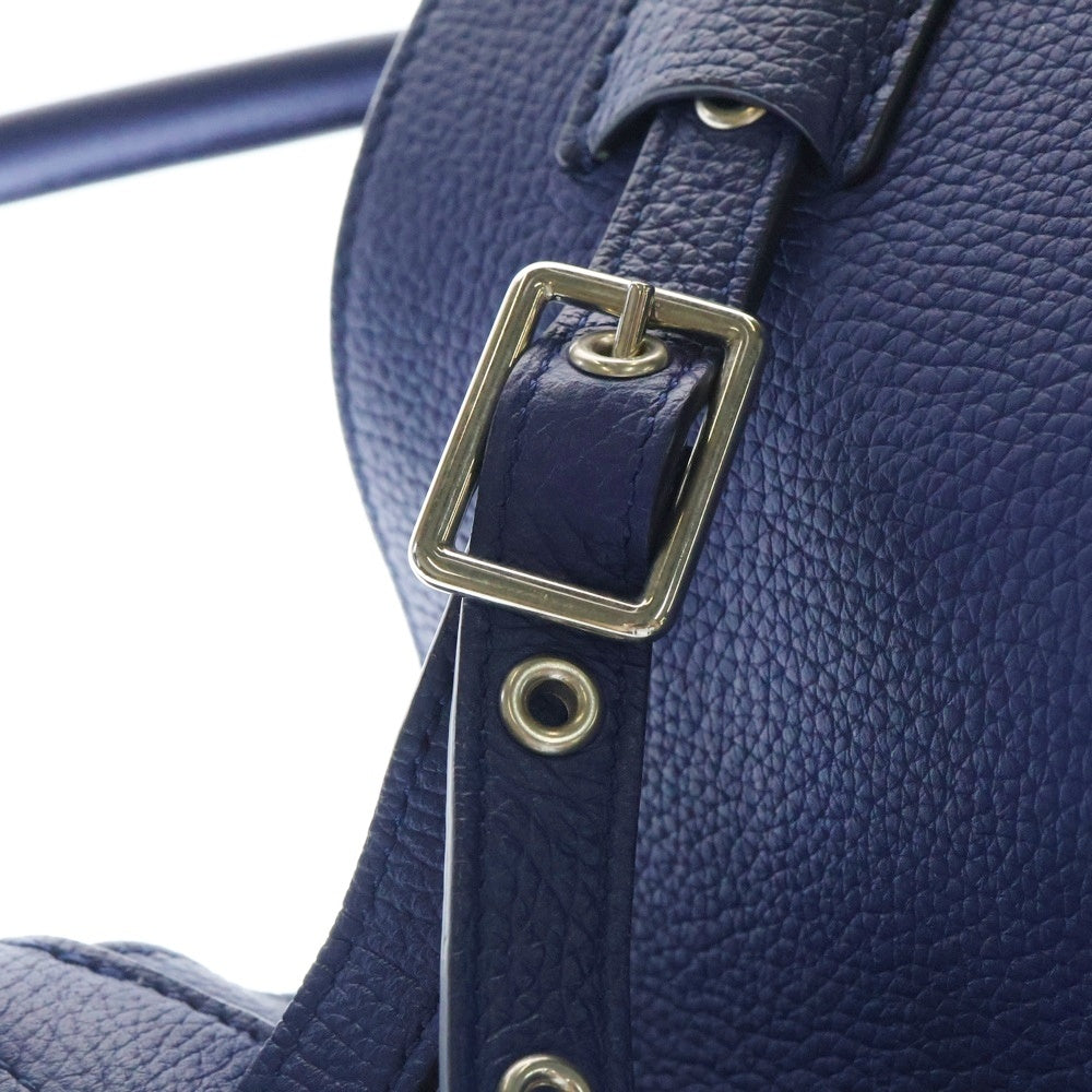 CELINE(セリーヌ) ビッグバッグバケット ハンドバッグ ブルー シルバー金具 レザー
