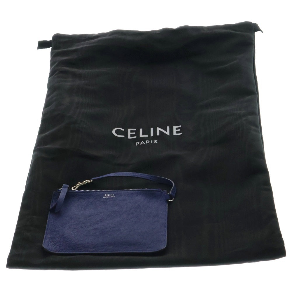 CELINE(セリーヌ) ビッグバッグバケット ハンドバッグ ブルー シルバー金具 レザー
