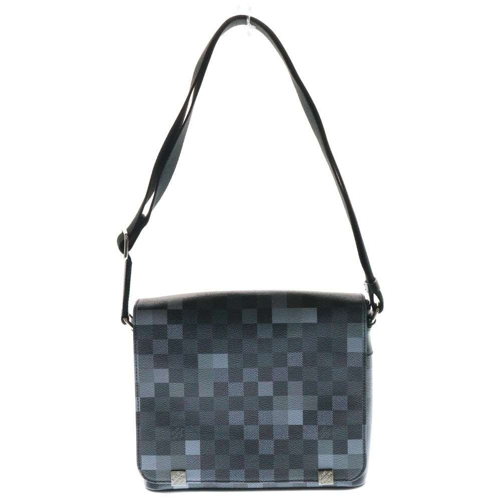 LOUIS VUITTON(ルイヴィトン) ダミエグラフィット ピクセル ディストリクトPM レザーショルダーバッグ ブラック N40072
