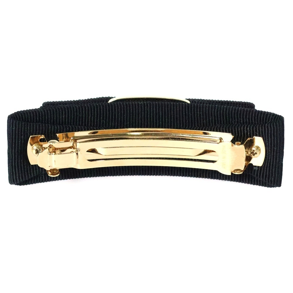 FERRAGAMO(フェラガモ) ヴァラリボン バレッタ ヘアクリップ ブラック ゴールド金具