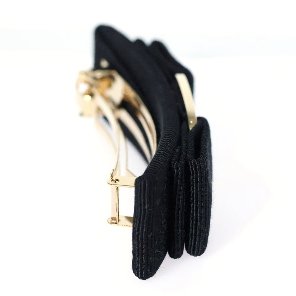 FERRAGAMO(フェラガモ) ヴァラリボン バレッタ ヘアクリップ ブラック ゴールド金具