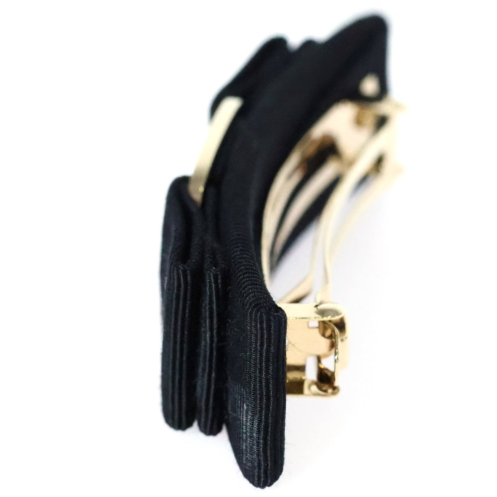 FERRAGAMO(フェラガモ) ヴァラリボン バレッタ ヘアクリップ ブラック ゴールド金具