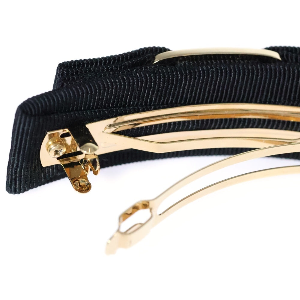FERRAGAMO(フェラガモ) ヴァラリボン バレッタ ヘアクリップ ブラック ゴールド金具