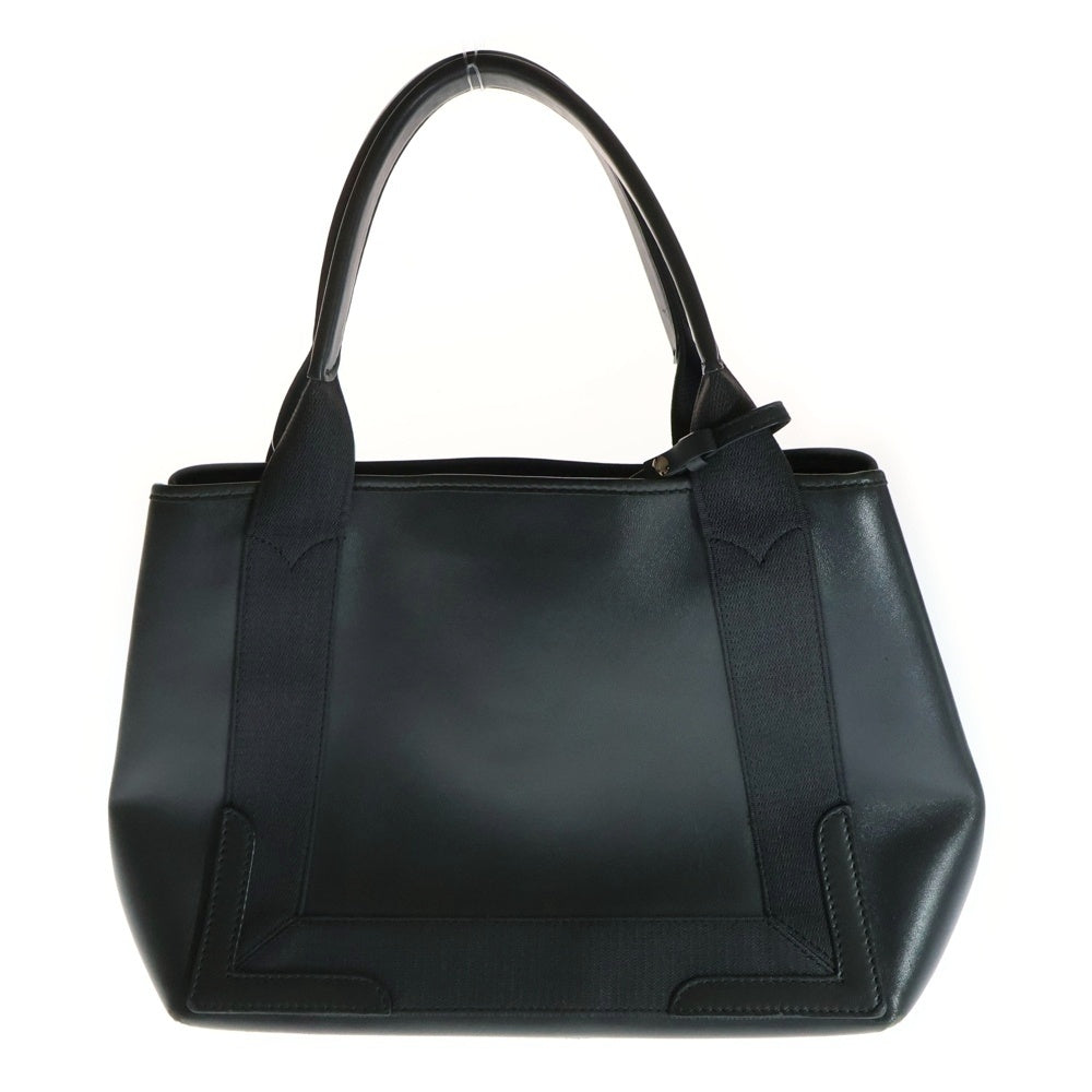 BALENCIAGA(バレンシアガ) ネイビーカバス S パンチングロゴ レザー ハンド トートバッグ シルバー金具 グレー 339933