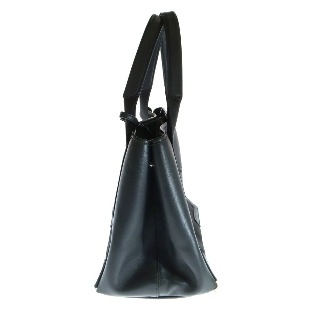 BALENCIAGA(バレンシアガ) ネイビーカバス S パンチングロゴ レザー ハンド トートバッグ シルバー金具 グレー 339933
