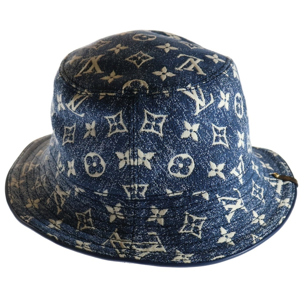 LOUIS VUITTON(ルイヴィトン) モノグラム デニム バケットハット 帽子 インディゴブルー M77435