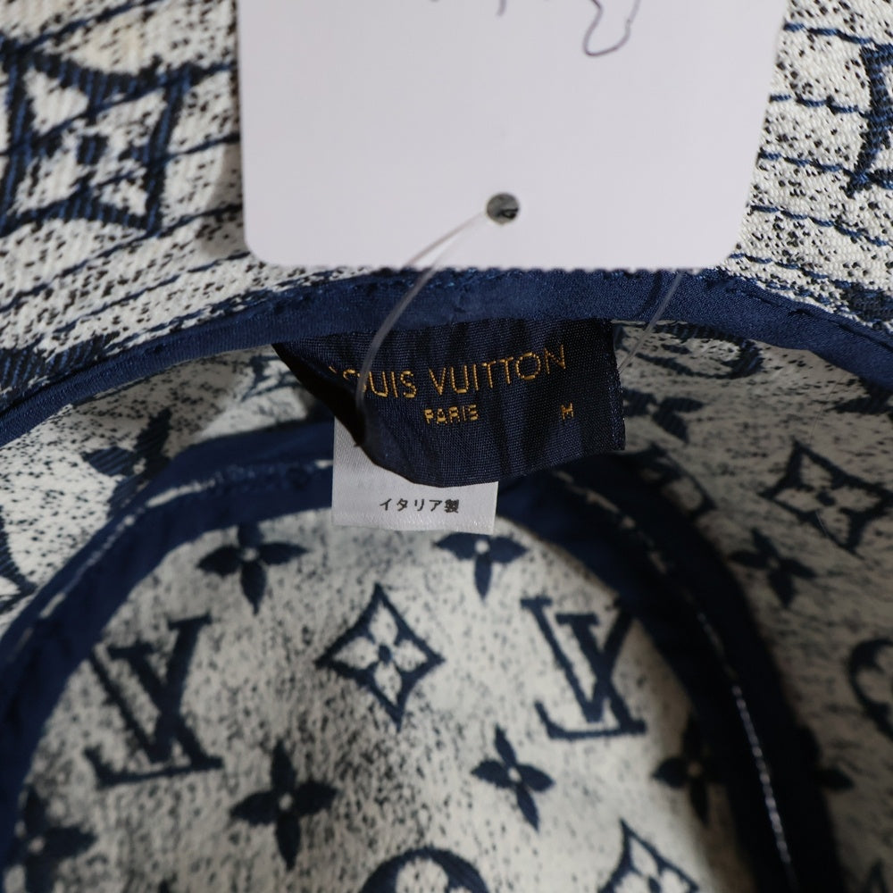 LOUIS VUITTON(ルイヴィトン) モノグラム デニム バケットハット 帽子 インディゴブルー M77435