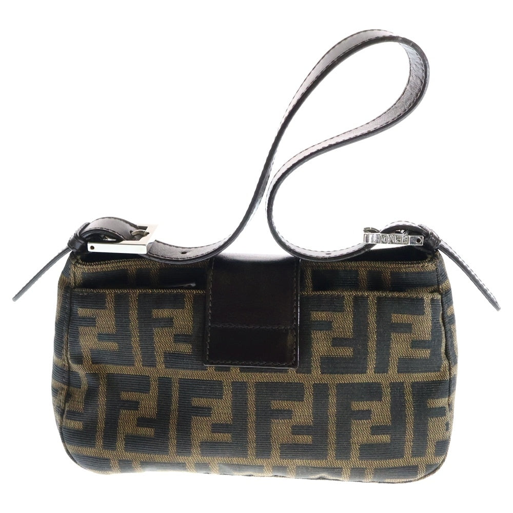 FENDI(フェンディ) ズッカ柄 マンマバケット ワンショルダーバッグ ミニハンドバッグ ブラウン シルバー金具 キャンバス