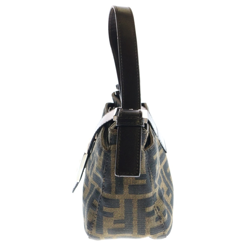 FENDI(フェンディ) ズッカ柄 マンマバケット ワンショルダーバッグ ミニハンドバッグ ブラウン シルバー金具 キャンバス