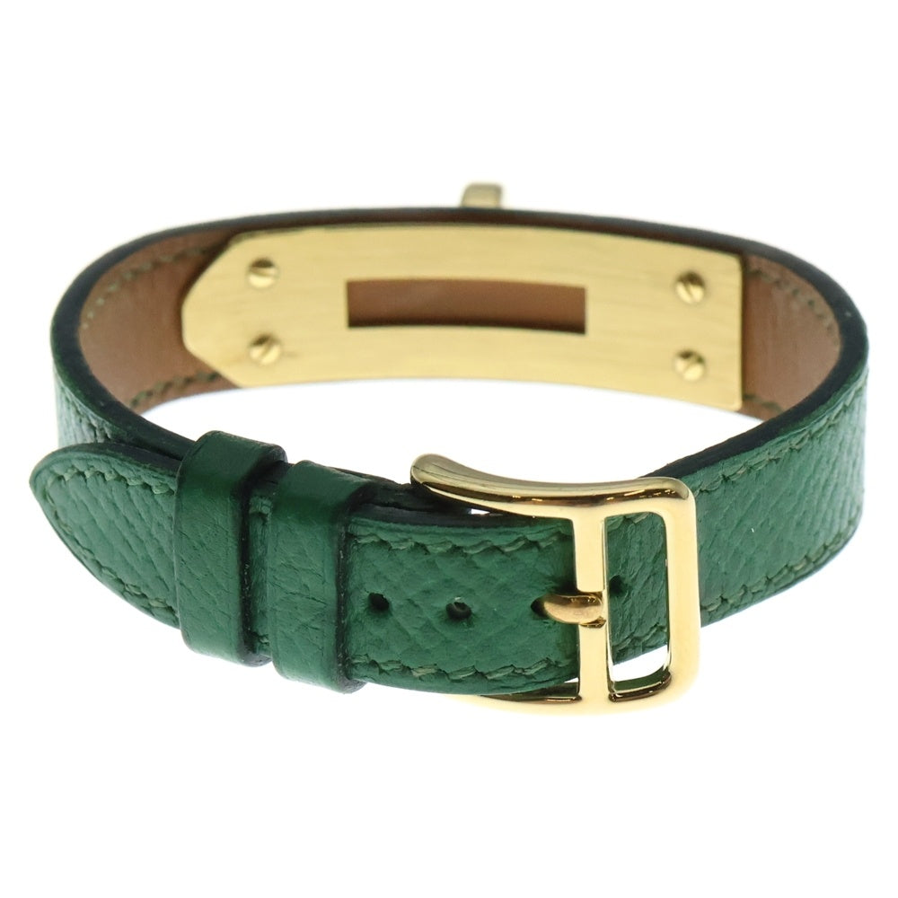 HERMES(エルメス) ケリーベルト ブレスレット ゴールド金具 グリーン Z刻印