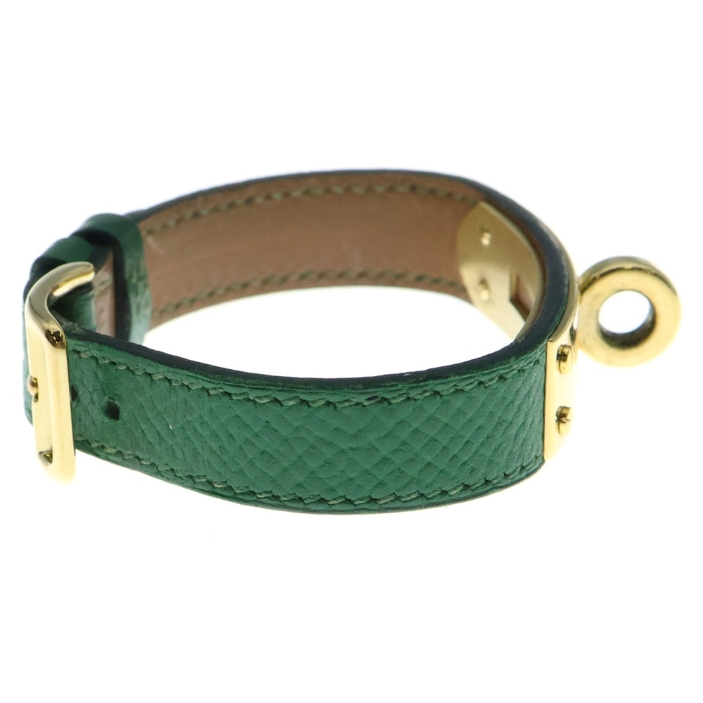 HERMES(エルメス) ケリーベルト ブレスレット ゴールド金具 グリーン Z刻印