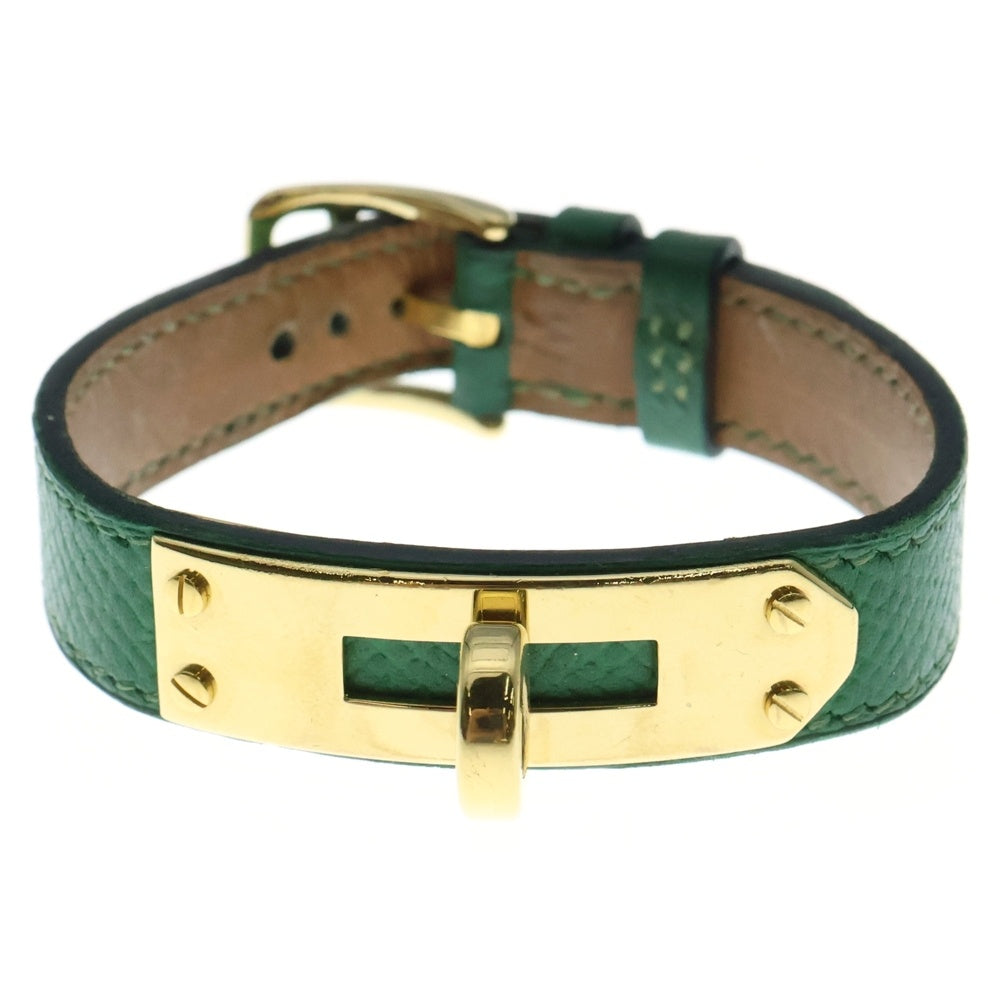 HERMES(エルメス) ケリーベルト ブレスレット ゴールド金具 グリーン Z刻印