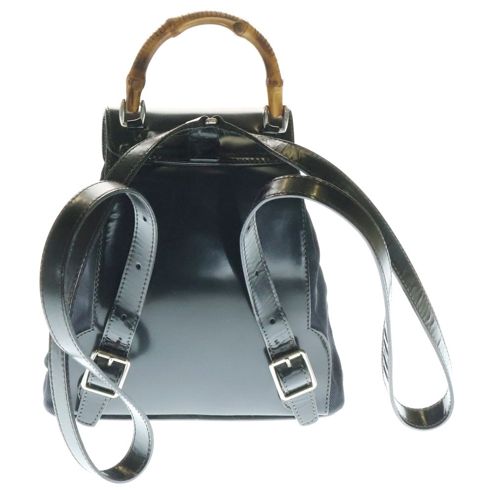 GUCCI(グッチ) バンブー バッグパック リュックサック ミニバッグ ブラック シルバー金具 PVC×レザー 003・1998・0030