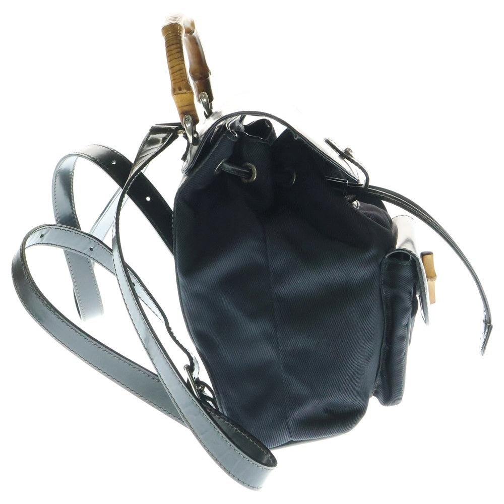 GUCCI(グッチ) バンブー バッグパック リュックサック ミニバッグ ブラック シルバー金具 PVC×レザー 003・1998・0030