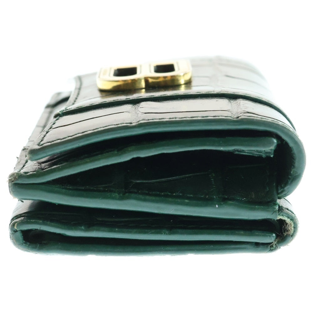 未使用級/正規品✨バレンシアガ 三つ折り財布 アワーグラス Bロゴ ゴールド金具 BALENCIAGA(バレンシアガ) アワーグラスミニウォレット 三つ折り