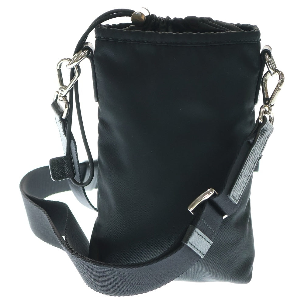 PRADA(プラダ) Re-Nylon スマホケース ショルダーバッグ ミニバッグ ブラック ナイロン シルバー金具 2ZH155