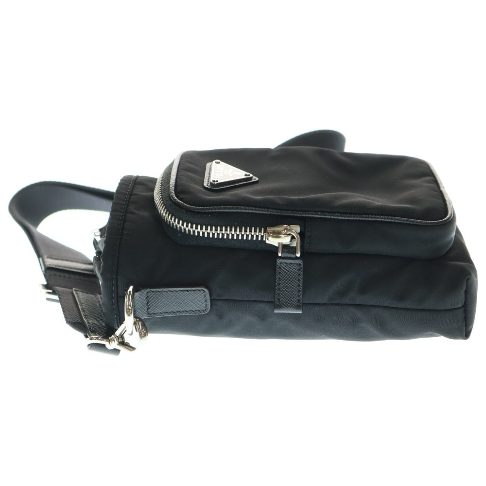 PRADA(プラダ) Re-Nylon スマホケース ショルダーバッグ ミニバッグ ブラック ナイロン シルバー金具 2ZH155