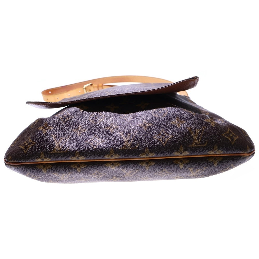 LOUIS VUITTON(ルイヴィトン) モノグラム ミュゼットサルサ レザーショルダーバッグ ブラウン M51256