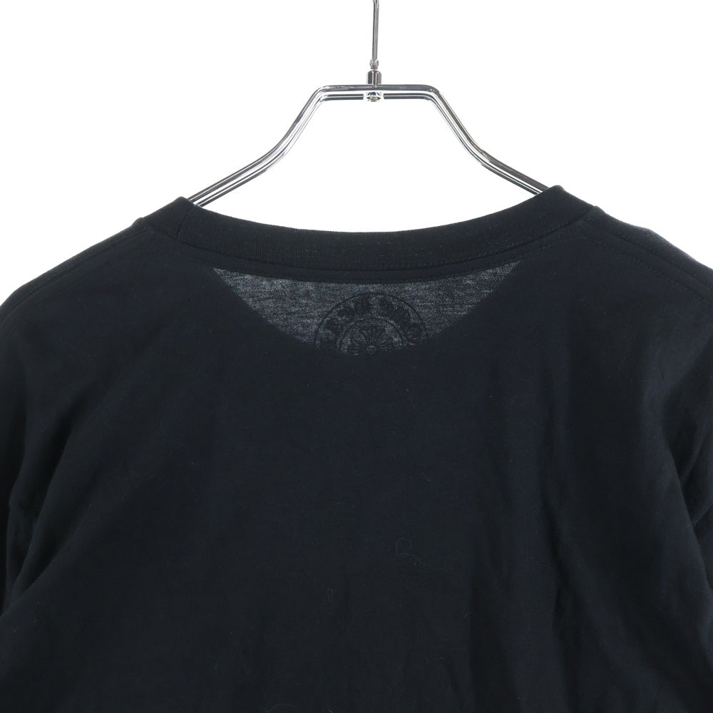 CHROME HEARTS(クロムハーツ) Neck Logo L/S Tee ネックロゴプリント ロングスリーブ 長袖Tシャツ カットソー ブラック/ブルー