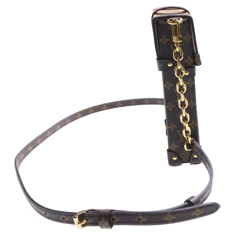 LOUIS VUITTON(ルイヴィトン) モノグラム リバース ポシェット トランク ヴェルティカル ショルダーバッグ ミニバッグ ブラウン ゴールド金具 M67873