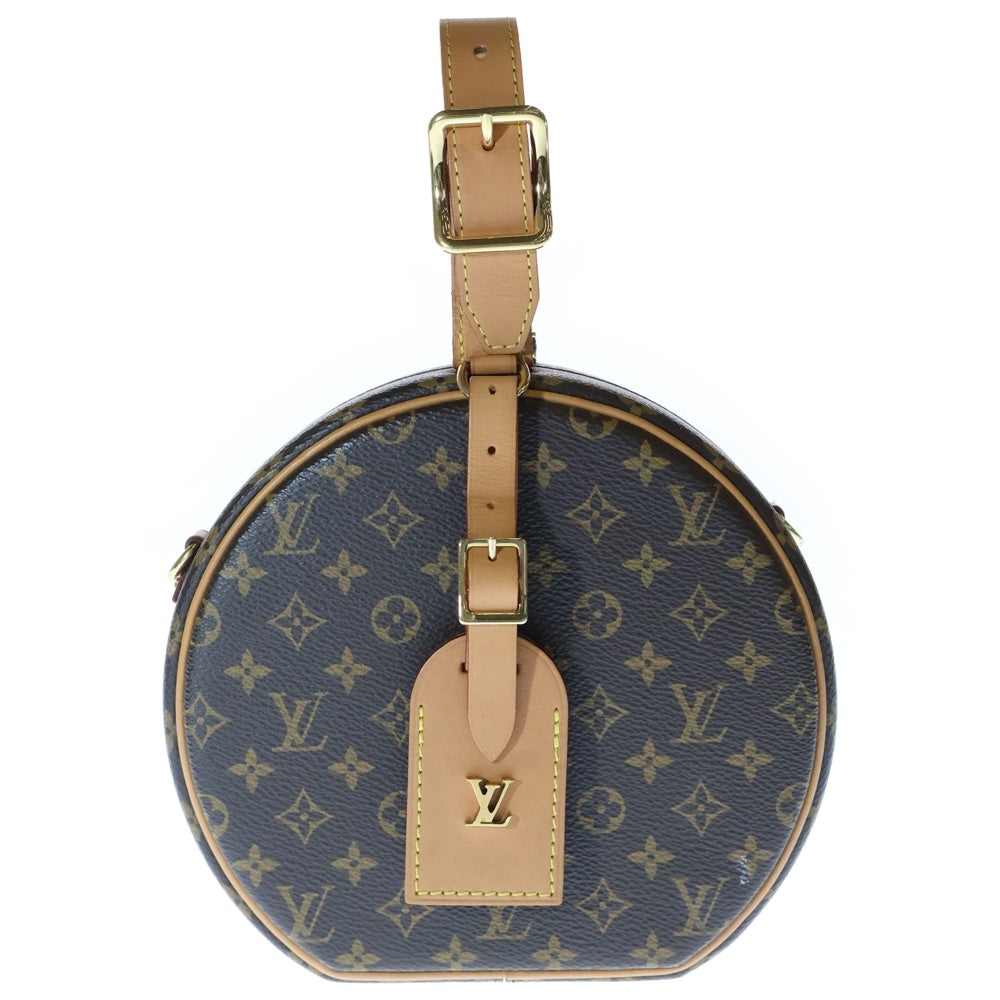 LOUIS VUITTON(ルイヴィトン) モノグラム プティット・ボワット・シャポー ハンドバッグ ショルダーバッグ ブラウン ゴールド金具 レザー×PVC M43514