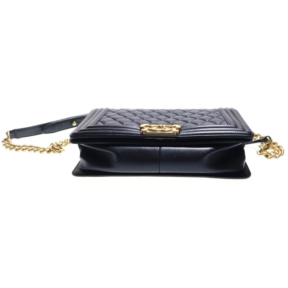 CHANEL(シャネル) ボーイシャネル25 ショルダーバッグ チェーンバッグ ハンドバッグ ブラック ゴールド金具 ラムスキン