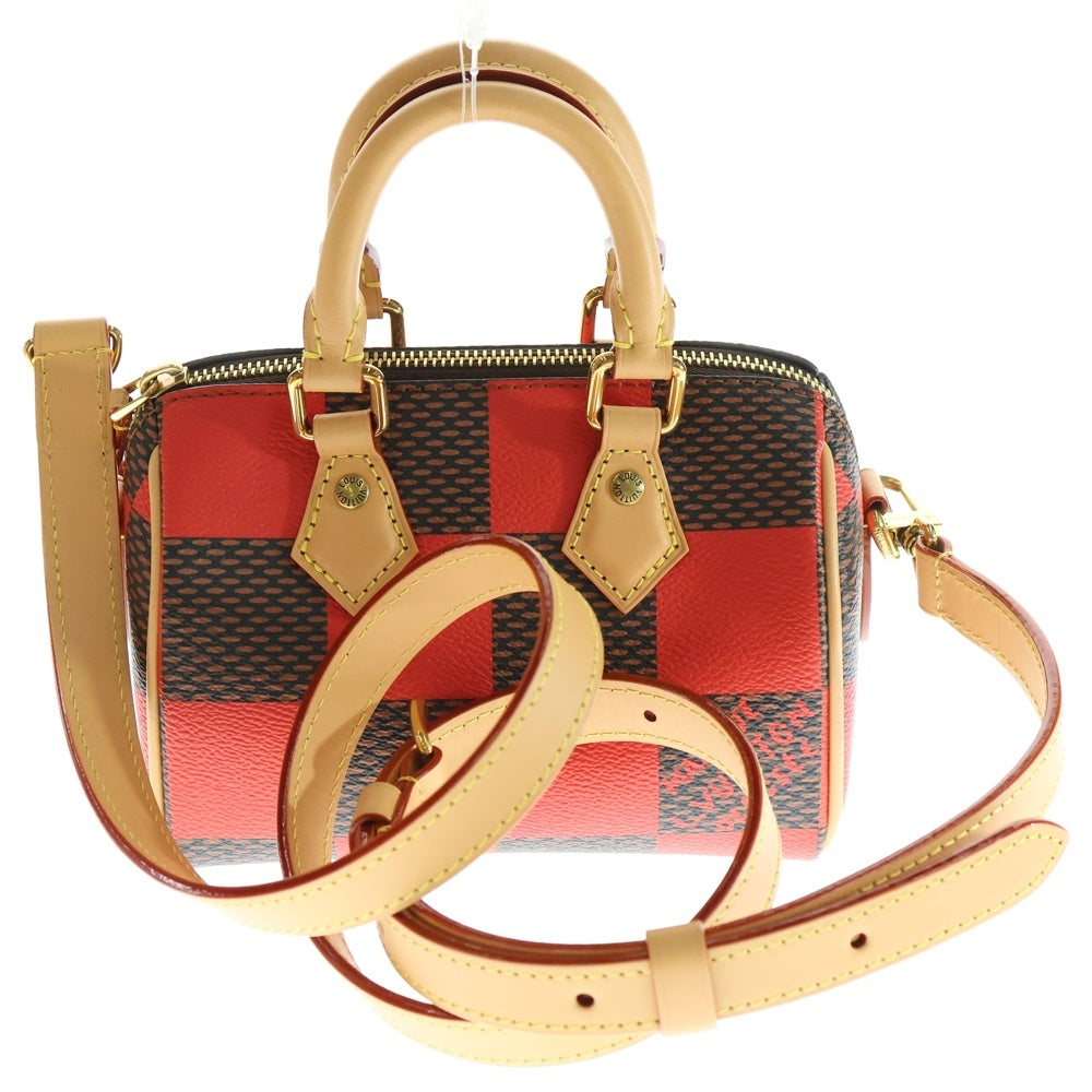 LOUIS VUITTON(ルイヴィトン) ダミエポップ スピーディバンドリエール18 ブラウン×レッド 2WAY ショルダーバッグ ハンドバッグ N40611 ICタイプ