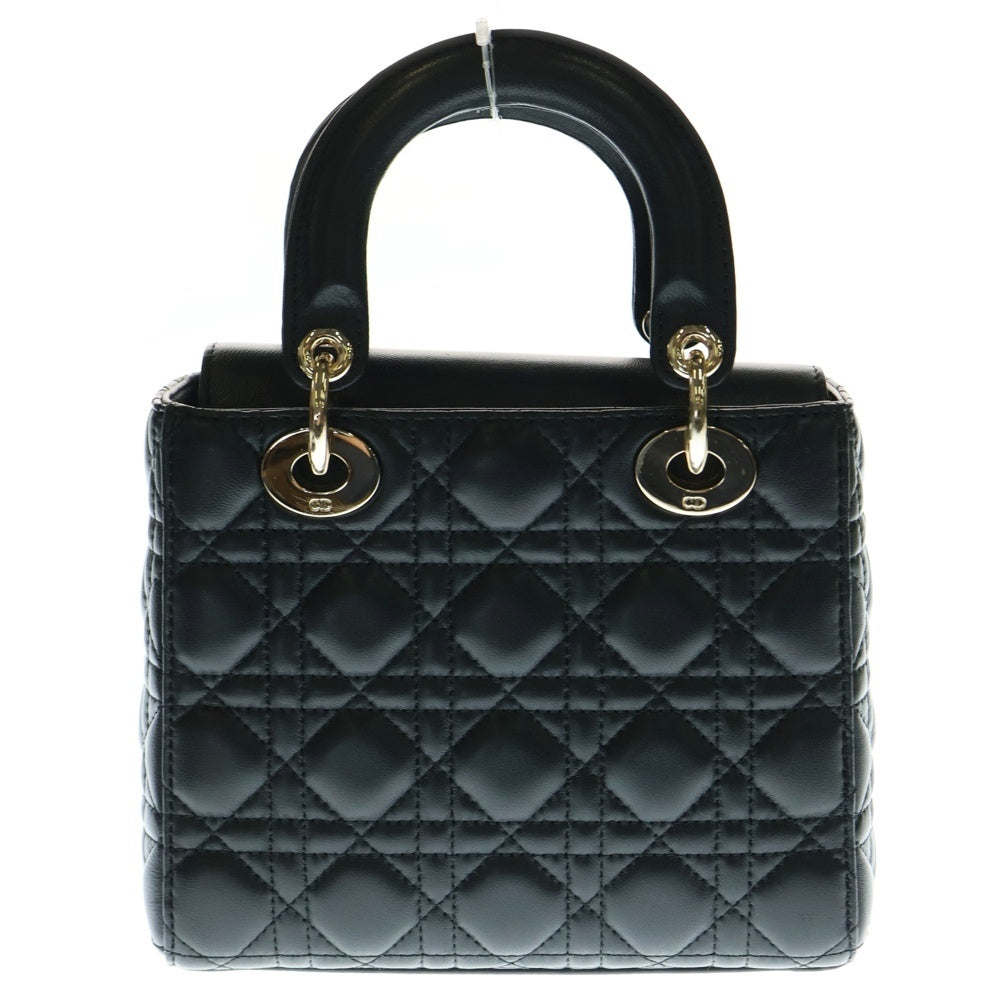 Christian Dior(クリスチャンディオール) Lady Dior My ABCDior レディディオール マイ ABCディオール スモール カナージュ ラムスキン レザー 2WAY ハンド ショルダーバッグ ゴールド金具 ブラック