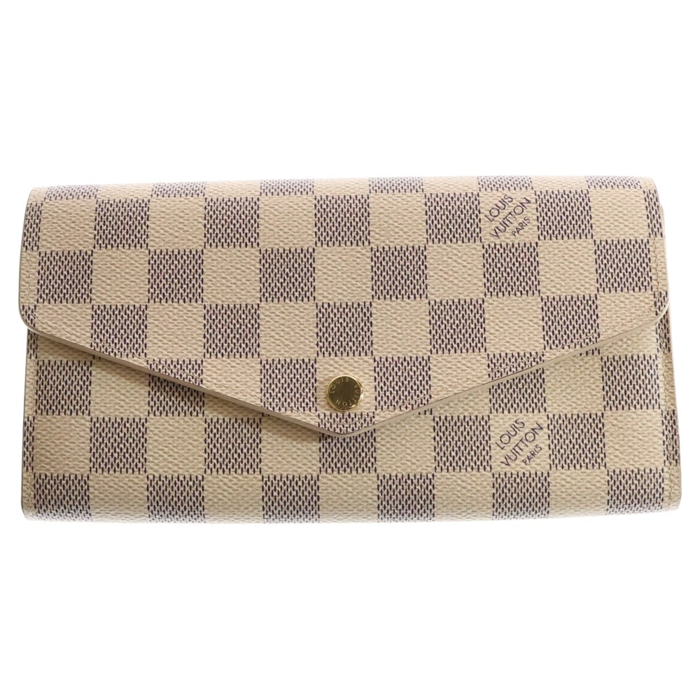 LOUIS VUITTON(ルイヴィトン) ダミエアズール ポルトフォイユ サラ PVCコーティングキャンバス ロングウォレット 長財布 ホワイト N63208 ICタイプ