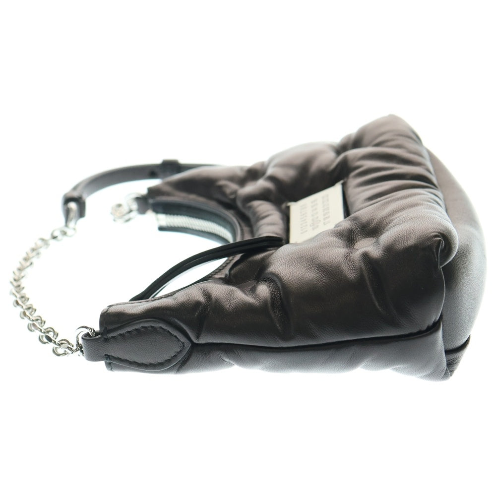 Maison Margiela 1(メゾンマルジェラ) GLAMSLAM HOBO グラムスラム ホーボー ラムスキン レザー チェーン ハンド ワンショルダーバッグ シルバー金具 ブラック SB1WG0021