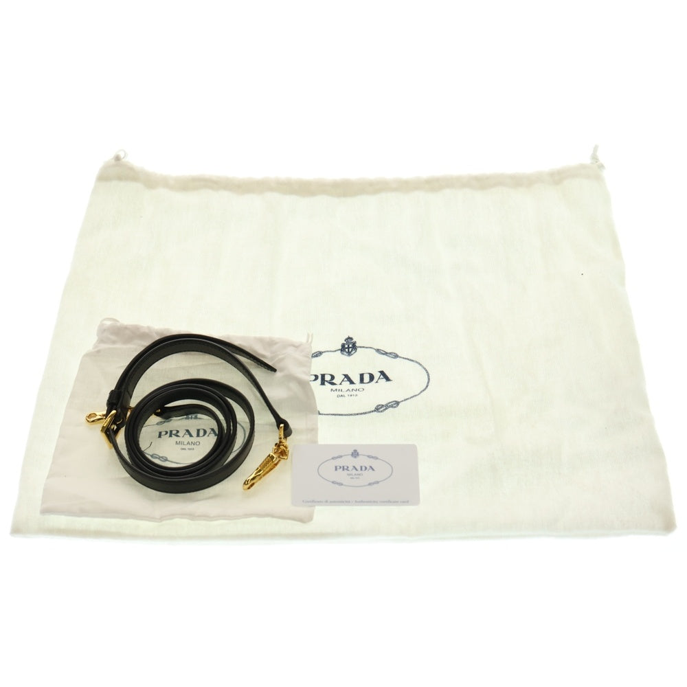 PRADA(プラダ) ビブリオテーク 2wayハンドバッグ ショルダーバッグ ブラック×レッド ゴールド金具 サフィアーノ 1BA050