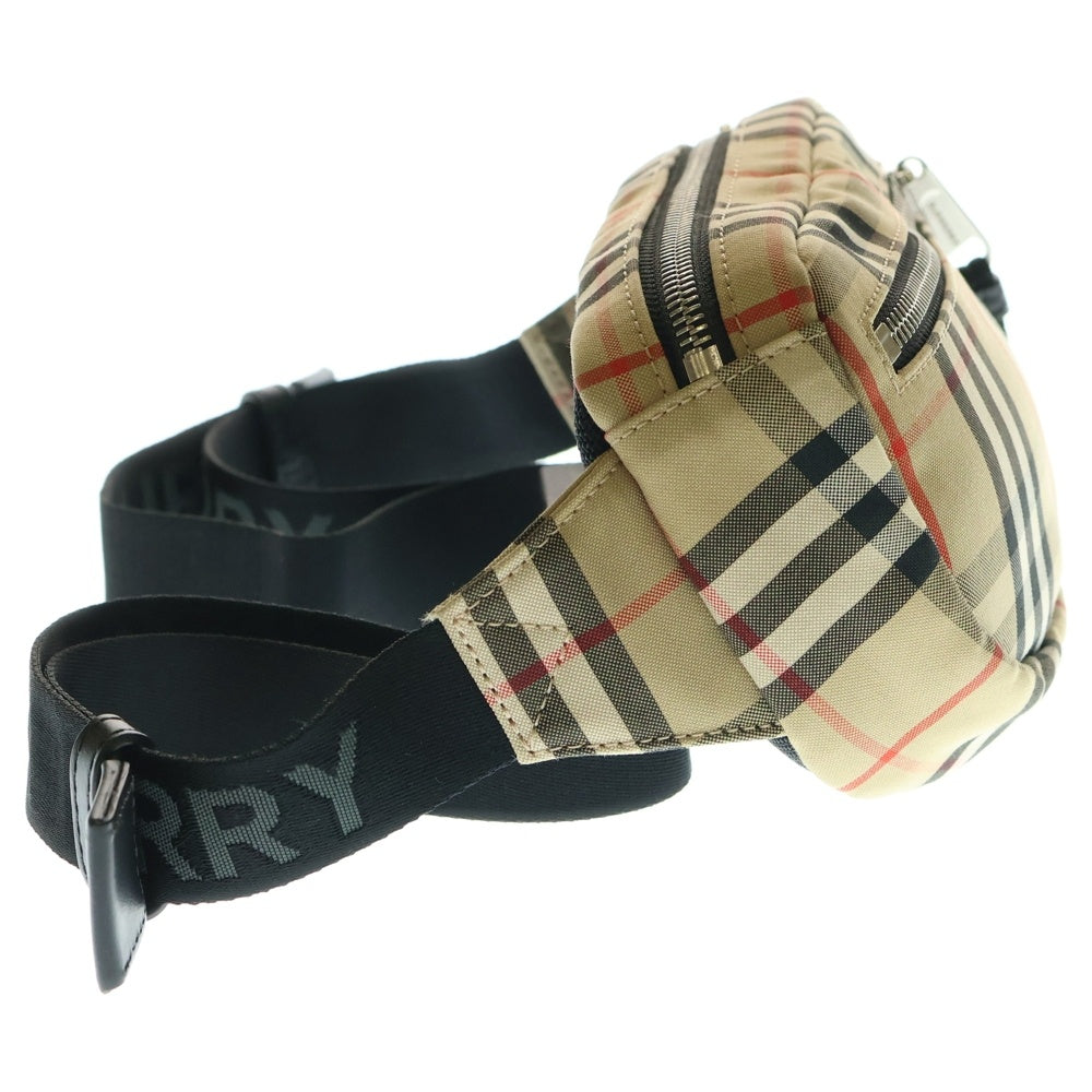 BURBERRY(バーバリー) ノバチェック ボディバッグ ウエストバッグ ショルダーバッグ ベージュ×ブラック 8014420 シルバー金具