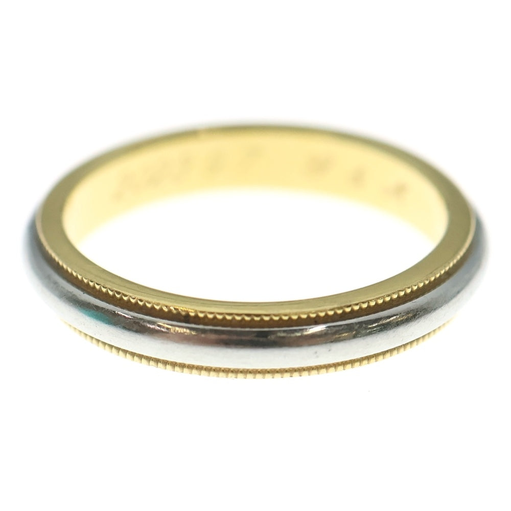 TIFFANY & Co.(ティファニー) ミルグレイン リング 指輪 イエローゴールド×シルバー Au750×Pt950