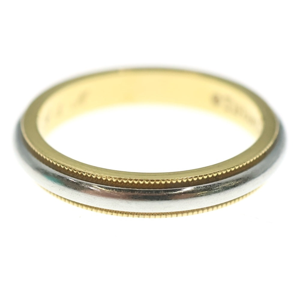 TIFFANY & Co.(ティファニー) ミルグレイン リング 指輪 イエローゴールド×シルバー Au750×Pt950