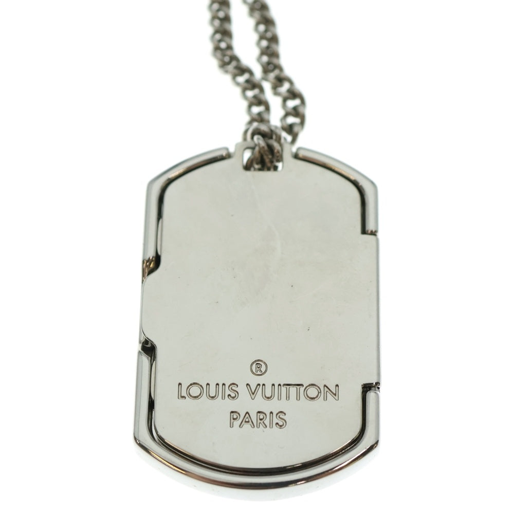 LOUIS VUITTON(ルイヴィトン) モノグラム・エクリプス コリエ・プラーク ネックレス チェーン ペンダント シルバー×ブラック M63640