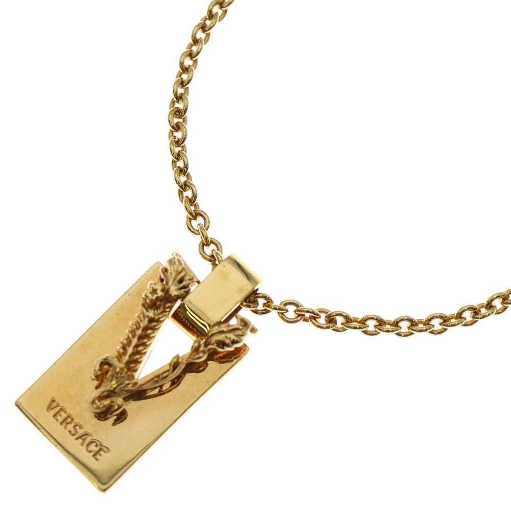 VERSACE(ヴェルサーチ) ヴェルサーチ ロゴ ネックレス ペンダント チェーン ゴールド