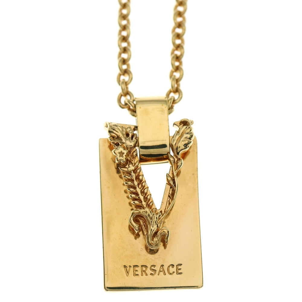 VERSACE(ヴェルサーチ) ヴェルサーチ ロゴ ネックレス ペンダント チェーン ゴールド
