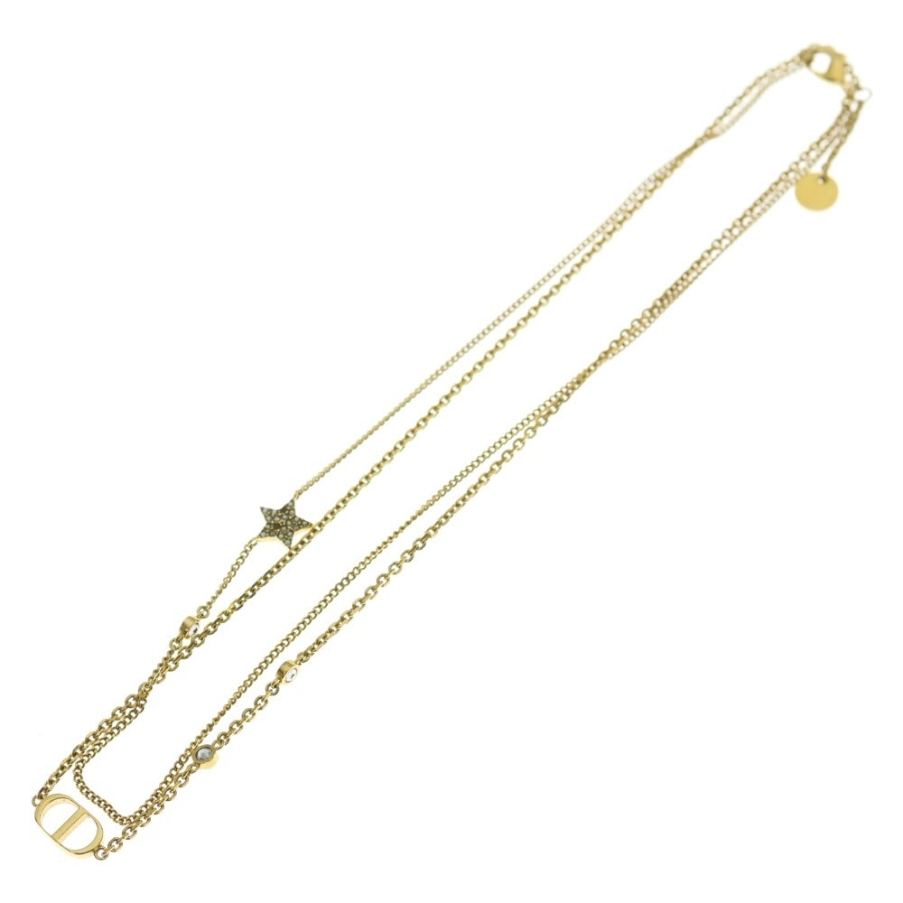 ●美品●　ディオール　ロング　ネックレス　CD　チェーン　ゴールド　アクセサリー Christian Dior(クリスチャンディオール) CDロゴ ストーン スター
