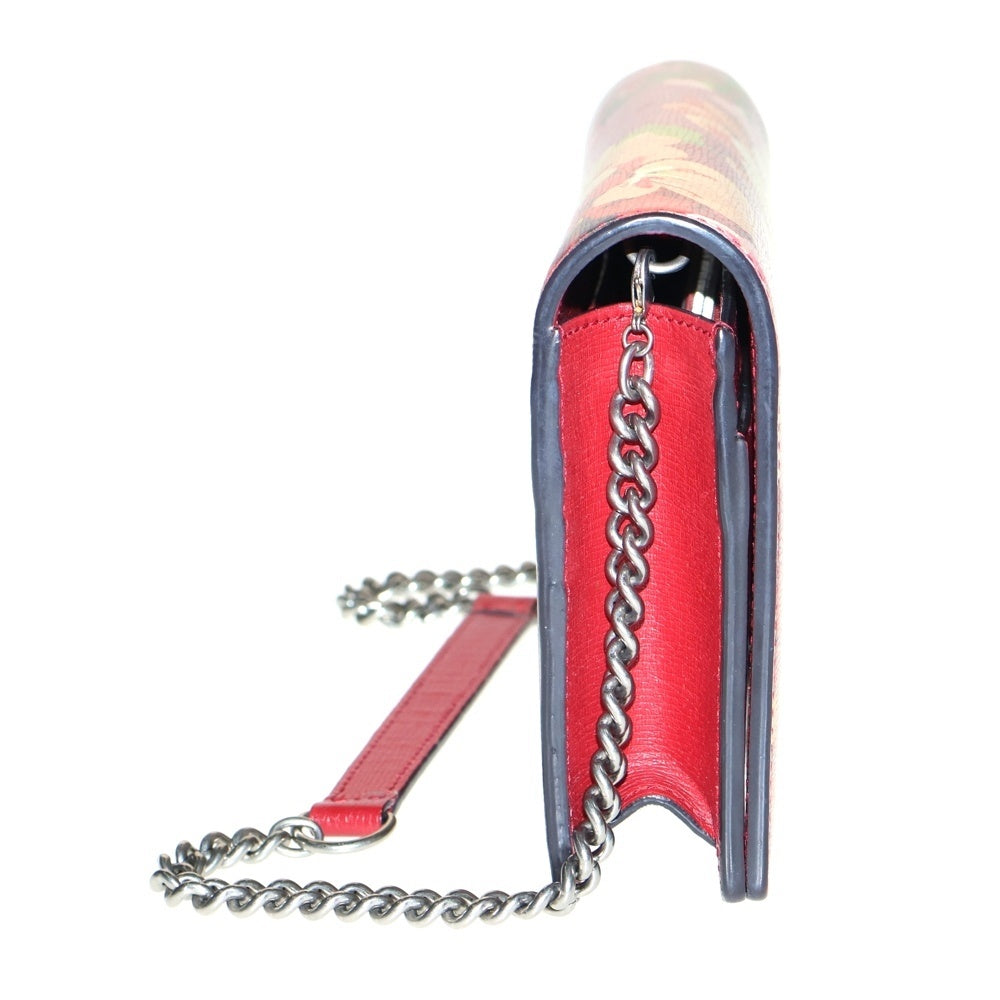 GUCCI(グッチ) フローラ フラワー チェーンショルダーバッグ ミニバッグ レッド シルバー金具