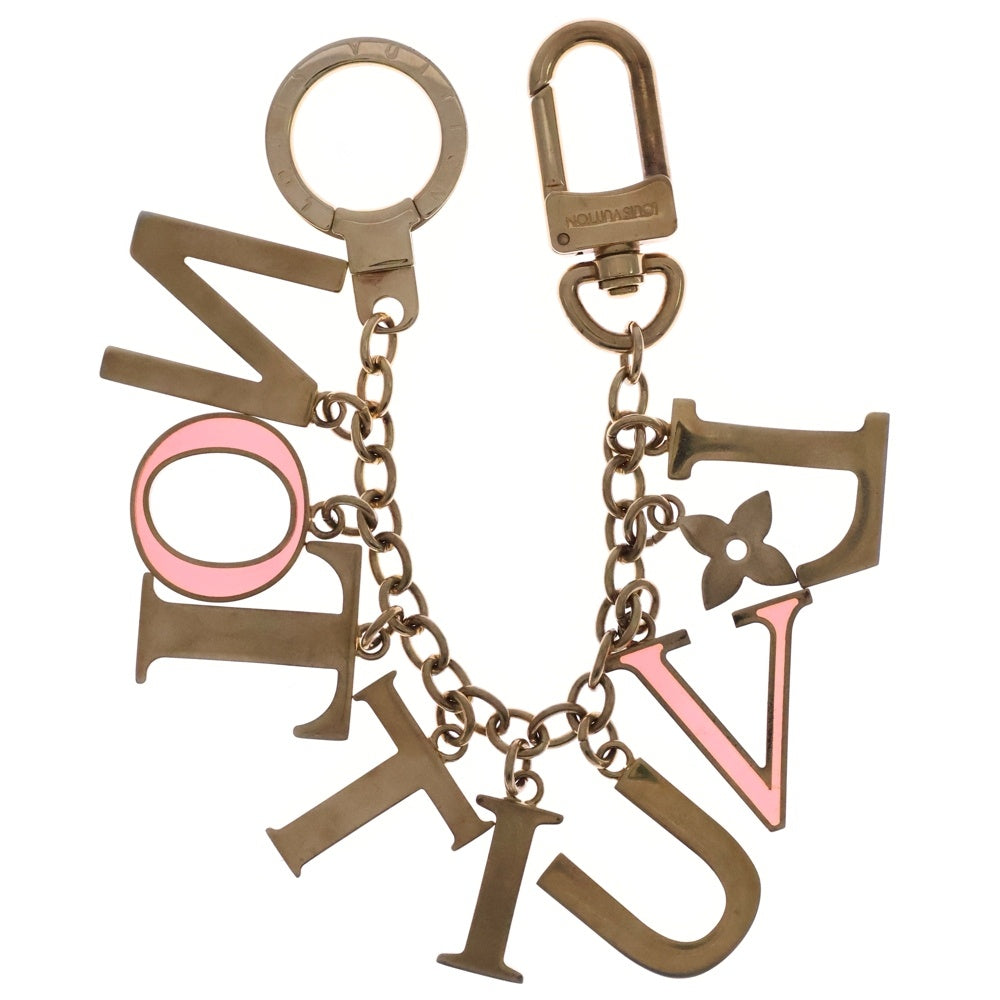 LOUIS VUITTON(ルイヴィトン) ポルトクレイニシャル バッグチャーム キーホルダー キーリング ゴールド M61020