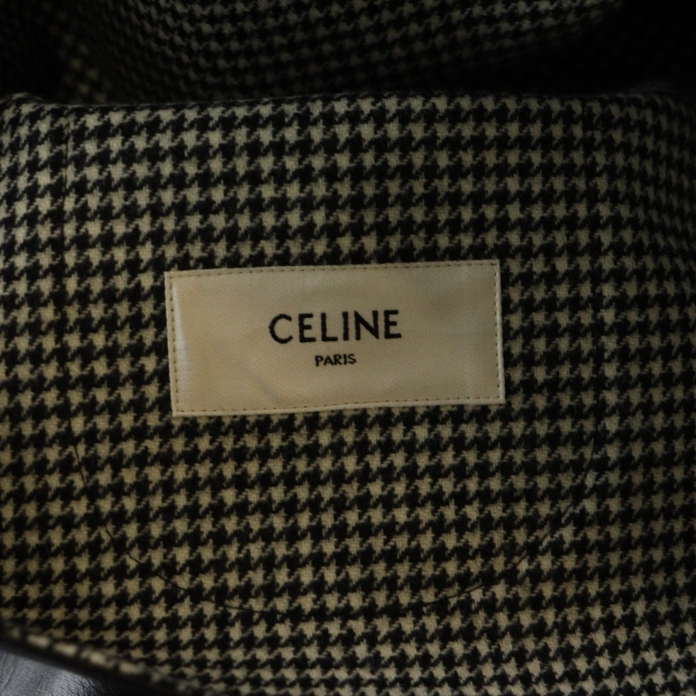 CELINE(セリーヌ) クロディーヌカラー トリオンフボタン ソフトラムスキン レザー スナップボタン ジャケット ブラック レディース 2F562583C.38NO
