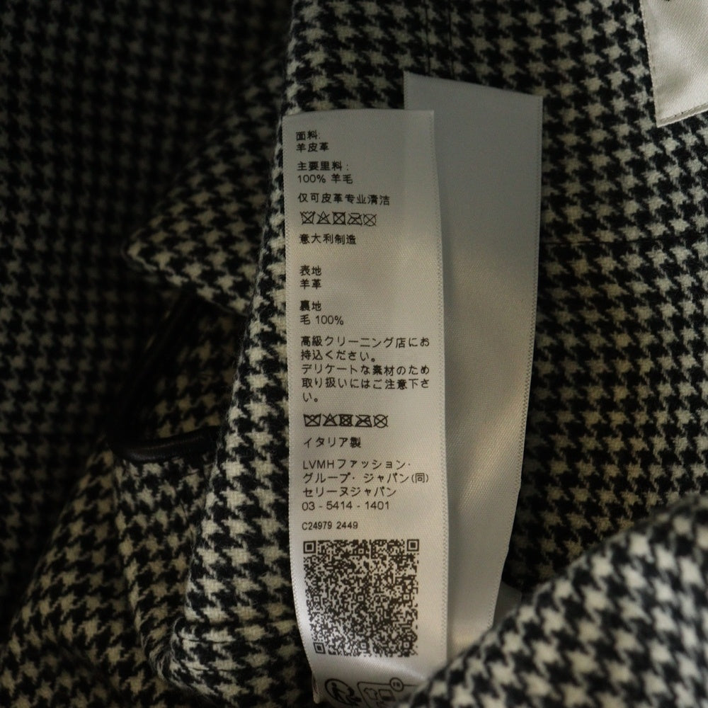 CELINE(セリーヌ) クロディーヌカラー トリオンフボタン ソフトラムスキン レザー スナップボタン ジャケット ブラック レディース 2F562583C.38NO