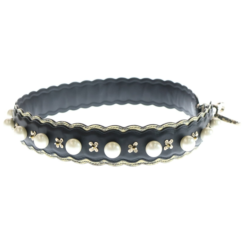 FENDI(フェンディ) ショルダーストラップ フェイクパール ブラック