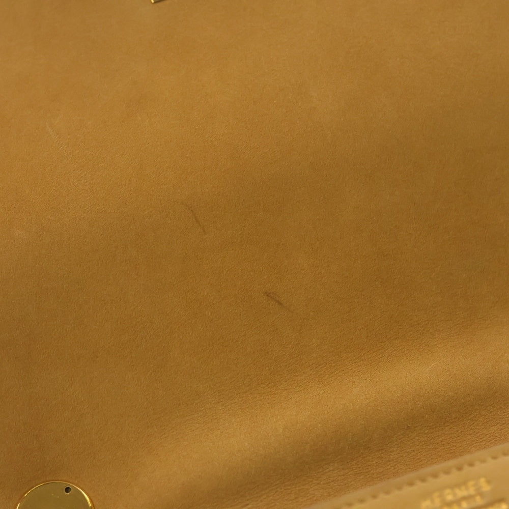 HERMES(エルメス) リングドゥ ドブリス スエードレザー ターンロック ショルダーバッグ ゴールド金具 ベージュ 〇J刻印