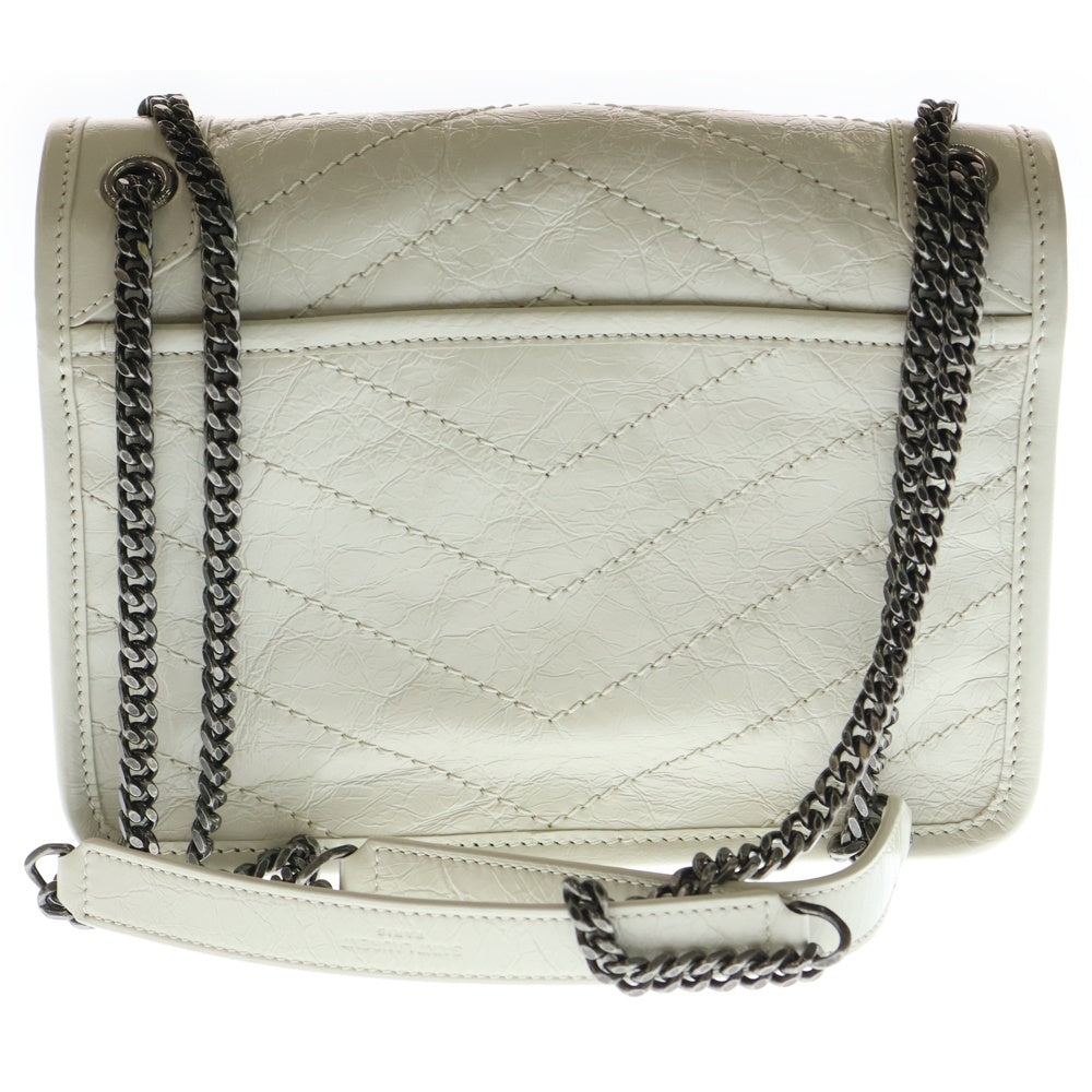 SAINT LAURENT PARIS(サンローランパリ) ニキ ベイビー 2WAYバッグ ハンドバッグ チェーンバッグ ショルダーバッグ アイボリー 633160 シルバー金具